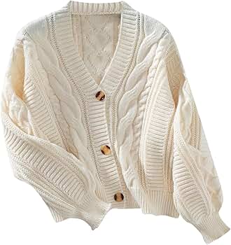 Amazon.com: Women's 2024 Fall Winter Lantern Sleeve Cable
